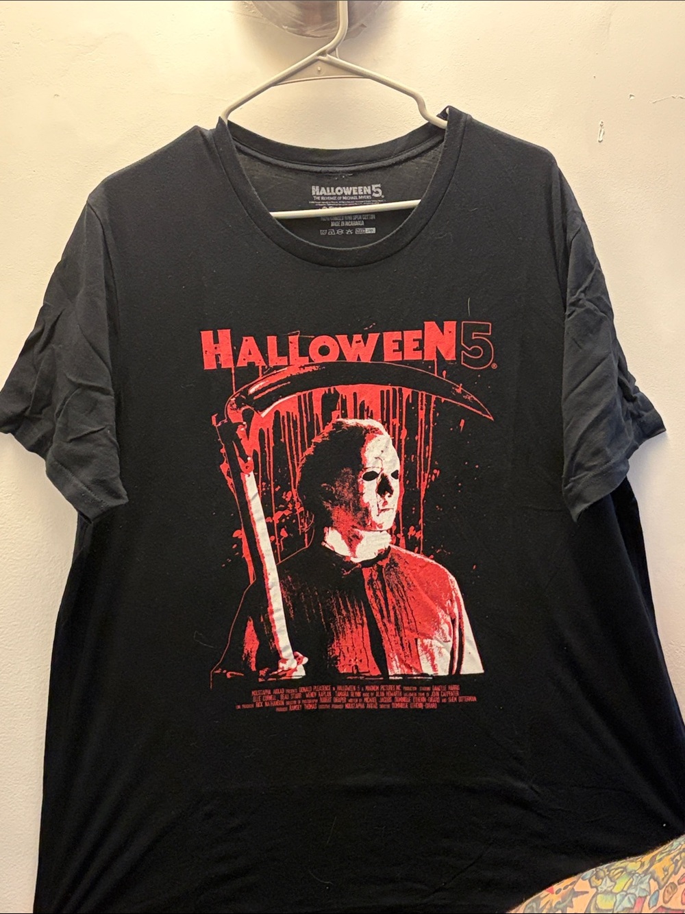 Halloween 5 Graphic Tee - Black with Red Print